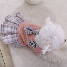 Sweet Bowknot Dog Sweater Dress | Warm & Adorable Winter Outfit for Pets (Color: Pink, size: XL)