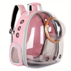 Space Capsule Pet Carrier Backpack | Stylish & Waterproof Travel Bag for Cats & Small Dogs (Color: Pink)