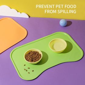 Waterproof Dog Food Mat for Floors – Non-Slip Silicone Feeding Mat for Pets (Color: Green)