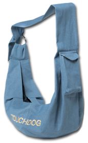 Touchdog 'Paw-Ease' Over-The-Shoulder Travel Sling – Hands-Free Pet Carrier for Small Dogs & Cats (Color: Blue)