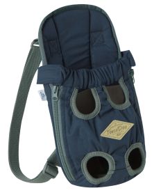 Touchdog 'Wiggle-Sack' Fashion Front & Backpack Style Dog Carrier (Color: Navy, size: medium)