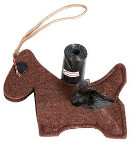 Pet Life Fleece Waste Bag Dispenser – Assorted Animal Shapes | Fun & Travel-Friendly Cleanup (Color: Brown)