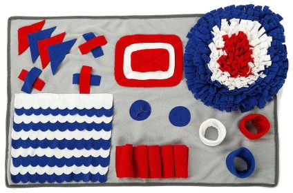 Interactive Feeding Snuffle Mat for Dogs & Cats – Engaging & Slow-Feeding Puzzle Play (Color: Grey / Red / Blue)