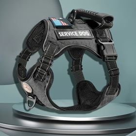 Adjustable No-Pull Pet Harness & Leash Set / Comfortable Control for Service Dogs & Cats (Color: Black, size: S)