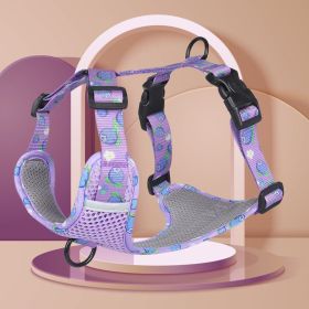 Heavy-Duty No-Pull Dog Harness & Reflective Leash / Strong & Secure for Large Dogs (colour: purple, Specification (L * W): L)