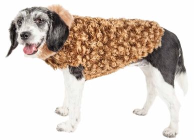 Pet Life Luxe ‘Furpaw’ Shaggy Elegant Designer Dog Coat | Luxury Warm Winter Jacket (size: medium)