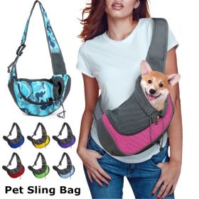 Pet Puppy Carrier Sling – Mesh Oxford Travel Tote | Comfortable Shoulder Bag for Small Dogs & Cats (Color: Rose Red, size: S)