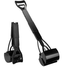Foldable Pet Pooper Scooper / Easy, Mess-Free Waste Cleanup (Color: Black)