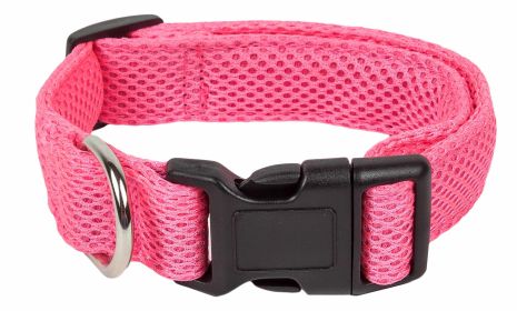 Pet Life 'Aero Mesh' Dual-Sided Adjustable Mesh Dog Collar – Breathable & Comfortable 360° Design (Color: Pink, size: small)