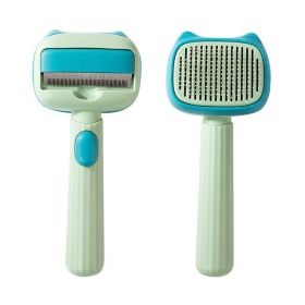 Pet Grooming & Deshedding Brush | Reduces Shedding & Tangles for Dogs & Cats (Color: Green)