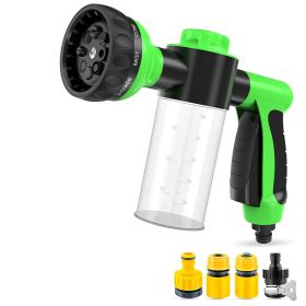 High-Pressure Pet Shower Sprayer & Grooming Brush | 3-in-1 Dog Wash & Outdoor Cleaning Tool (Color: Green with four heads)