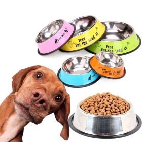 Durable Stainless Steel Non-Slip Pet Feeding Bowl – Ideal for Dogs, Cats, and Puppies (Color: Red)