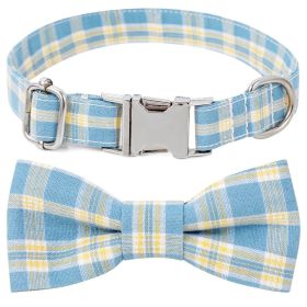 Plaid Dog Collar with Bow | Adjustable & Comfy Bowtie Collar for Dogs (colour: Style 1, size: L 3.0x60cm)