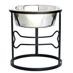 Bone Raised Dog Bowl - Stylish & Ergonomic Elevated Feeder (Option: Medium)