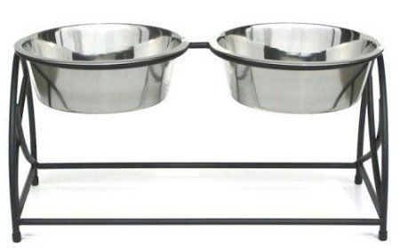 Butterfly Double Elevated Dog Feeder - Stylish & Ergonomic Dining for Pets (Option: Medium)