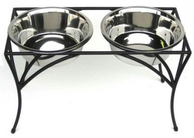 Arbor Double Diner Raised Feeder - Stylish & Comfortable Elevated Pet Dining (Option: Small)