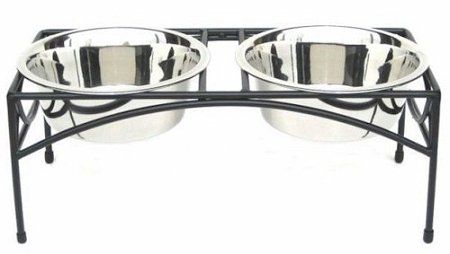 Regal Double Elevated Feeder- Classic & Comfortable Dining for Pets (Option: Medium/Black)